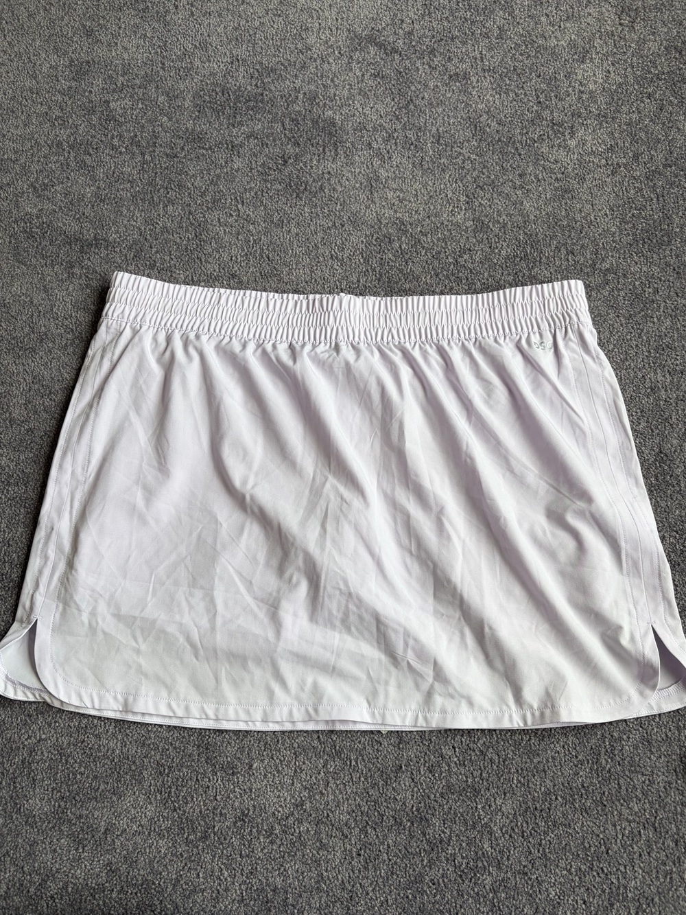White Athletic Skort with Elastic Waistband